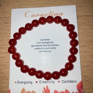 Carnelian Beaded Bracelet - NEW
